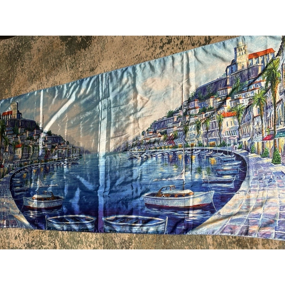 Mediterranean Silk Scarf Long